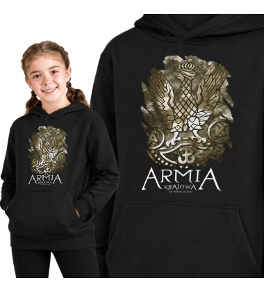 BLUZA DZIECIĘCA Z KAPTUREM PATRIOTYCZNA  AK 42-47